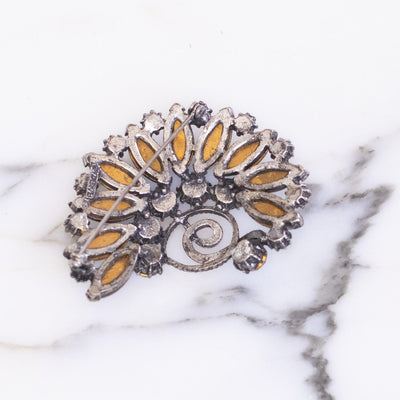 Vintage Florenza Matte Sapphire Blue and Light Blue Rhinestone Brooch by Vintage Meet Modern - Vintage Meet Modern Vintage Jewelry - Chicago, Illinois - #oldhollywoodglamour #vintagemeetmodern #designervintage #jewelrybox #antiquejewelry #vintagejewelry