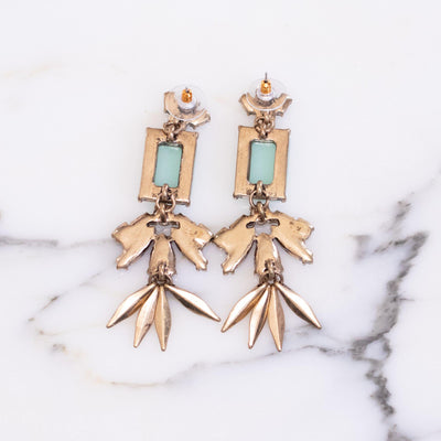 Mint and Smoke Statement Earrings by Unsigned - Vintage Meet Modern Vintage Jewelry - Chicago, Illinois - #oldhollywoodglamour #vintagemeetmodern #designervintage #jewelrybox #antiquejewelry #vintagejewelry