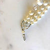 Vintage Pearl White Lucite Triple Strand Necklace by Vintage Meet Modern - Vintage Meet Modern Vintage Jewelry - Chicago, Illinois - #oldhollywoodglamour #vintagemeetmodern #designervintage #jewelrybox #antiquejewelry #vintagejewelry
