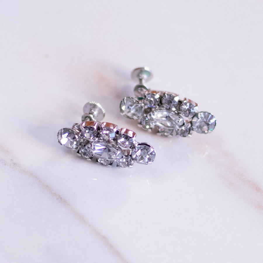 Vintage Art Deco Marquise Diamante Earrings by Unsigned Beauties - Vintage Meet Modern Vintage Jewelry - Chicago, Illinois - #oldhollywoodglamour #vintagemeetmodern #designervintage #jewelrybox #antiquejewelry #vintagejewelry