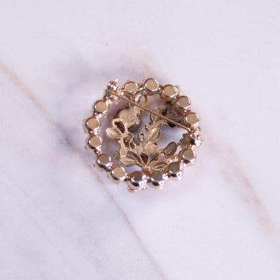 Vintage Pink Rhinestone with Smoke Gray Flower Rhinestones Brooch by Unsigned Beauty - Vintage Meet Modern Vintage Jewelry - Chicago, Illinois - #oldhollywoodglamour #vintagemeetmodern #designervintage #jewelrybox #antiquejewelry #vintagejewelry
