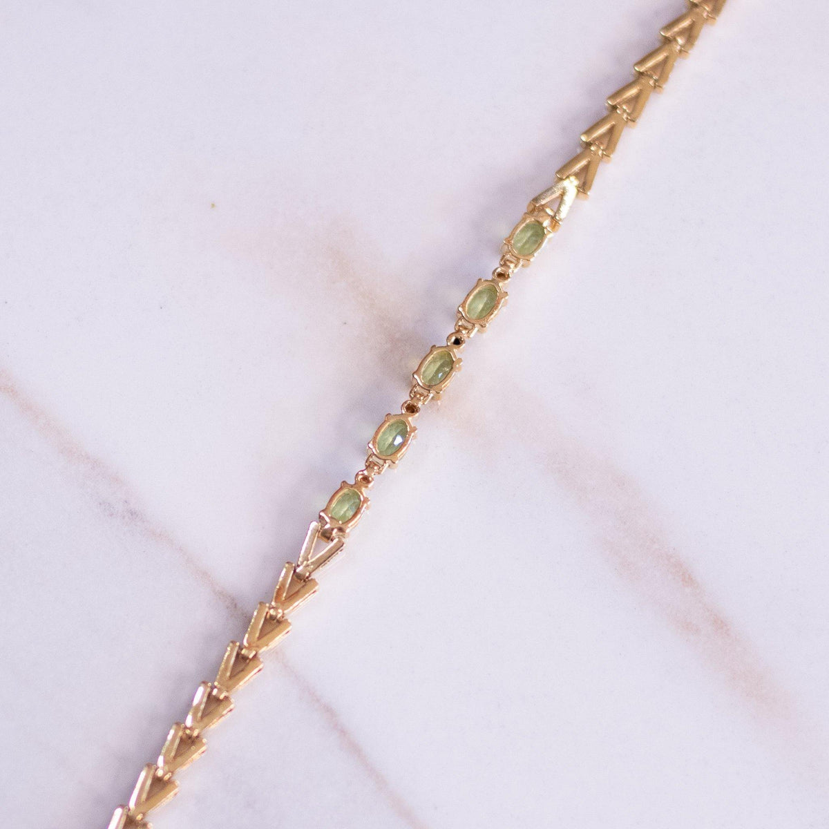 Vintage Peridot Tennis Bracelet 18kt Gold Over Sterling Silver