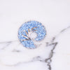 Vintage 1950s Silver Swirl with Baby Blue Seed Beads Brooch by Vintage Meet Modern - Vintage Meet Modern Vintage Jewelry - Chicago, Illinois - #oldhollywoodglamour #vintagemeetmodern #designervintage #jewelrybox #antiquejewelry #vintagejewelry