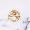 Vintage Petite Medallion Brooch Citrine Rhinestones with Flowers by Vintage Meet Modern  - Vintage Meet Modern Vintage Jewelry - Chicago, Illinois - #oldhollywoodglamour #vintagemeetmodern #designervintage #jewelrybox #antiquejewelry #vintagejewelry