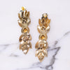 Vintage Bijoux Designs NY Black and Gold Statement Earrings with Crystals by Vintage Meet Modern  - Vintage Meet Modern Vintage Jewelry - Chicago, Illinois - #oldhollywoodglamour #vintagemeetmodern #designervintage #jewelrybox #antiquejewelry #vintagejewelry