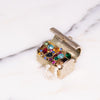 Vintage Jeweled Gold Treasure Chest Brooch by Vintage Meet Modern  - Vintage Meet Modern Vintage Jewelry - Chicago, Illinois - #oldhollywoodglamour #vintagemeetmodern #designervintage #jewelrybox #antiquejewelry #vintagejewelry