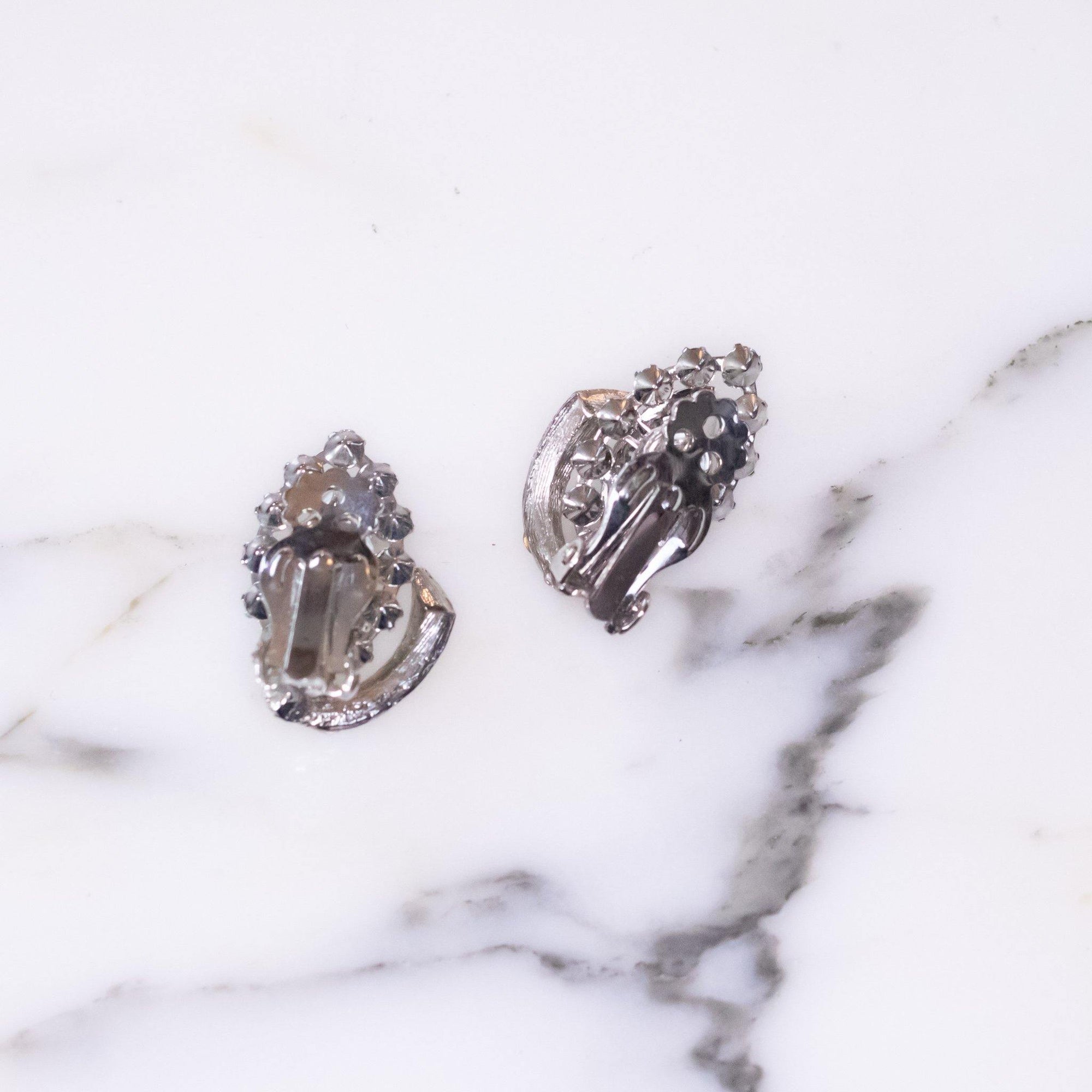 Vintage Art Deco Marquise and Brilliant Rhinestone Statement Earrings by 1950s - Vintage Meet Modern Vintage Jewelry - Chicago, Illinois - #oldhollywoodglamour #vintagemeetmodern #designervintage #jewelrybox #antiquejewelry #vintagejewelry