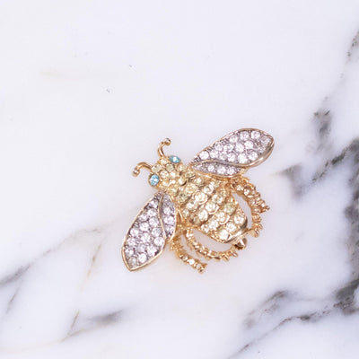 Vintage Kenneth Jay Lane Bejeweled Bee Brooch by Vintage Meet Modern  - Vintage Meet Modern Vintage Jewelry - Chicago, Illinois - #oldhollywoodglamour #vintagemeetmodern #designervintage #jewelrybox #antiquejewelry #vintagejewelry
