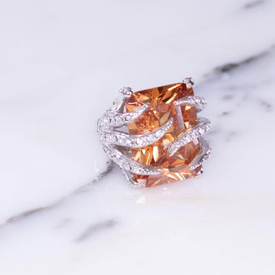 Vintage Flame and Ice Statement Cocktail Ring by Vintage Meet Modern  - Vintage Meet Modern Vintage Jewelry - Chicago, Illinois - #oldhollywoodglamour #vintagemeetmodern #designervintage #jewelrybox #antiquejewelry #vintagejewelry