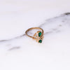 Emerald Green Pear Shaped Crystal Cocktail Ring by Vintage Meet Modern  - Vintage Meet Modern Vintage Jewelry - Chicago, Illinois - #oldhollywoodglamour #vintagemeetmodern #designervintage #jewelrybox #antiquejewelry #vintagejewelry