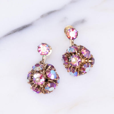 Vintage Weiss Pink Rhinestone Petite Pom Pom Earrings by Vintage Meet Modern  - Vintage Meet Modern Vintage Jewelry - Chicago, Illinois - #oldhollywoodglamour #vintagemeetmodern #designervintage #jewelrybox #antiquejewelry #vintagejewelry