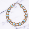 Vintage Turquoise Glass Gilt Choker Necklace by Vintage Meet Modern - Vintage Meet Modern Vintage Jewelry - Chicago, Illinois - #oldhollywoodglamour #vintagemeetmodern #designervintage #jewelrybox #antiquejewelry #vintagejewelry