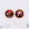 Vintage Florenza Earrings with Red Multi-Color Enamel Detailing by Florenza - Vintage Meet Modern Vintage Jewelry - Chicago, Illinois - #oldhollywoodglamour #vintagemeetmodern #designervintage #jewelrybox #antiquejewelry #vintagejewelry