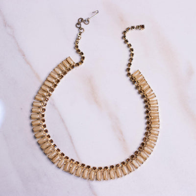 Vintage Champagne and Amber Cognac Topaz Rhinestone Necklace by Vintage Meet Modern - Vintage Meet Modern Vintage Jewelry - Chicago, Illinois - #oldhollywoodglamour #vintagemeetmodern #designervintage #jewelrybox #antiquejewelry #vintagejewelry