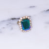 Vintage Aqua Aurora Borealis and Rhinestone Statement Ring by Unsigned Beauty - Vintage Meet Modern Vintage Jewelry - Chicago, Illinois - #oldhollywoodglamour #vintagemeetmodern #designervintage #jewelrybox #antiquejewelry #vintagejewelry