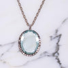 Vintage Aqua Crystal Medallion Pendant by Vintage Meet Modern - Vintage Meet Modern Vintage Jewelry - Chicago, Illinois - #oldhollywoodglamour #vintagemeetmodern #designervintage #jewelrybox #antiquejewelry #vintagejewelry