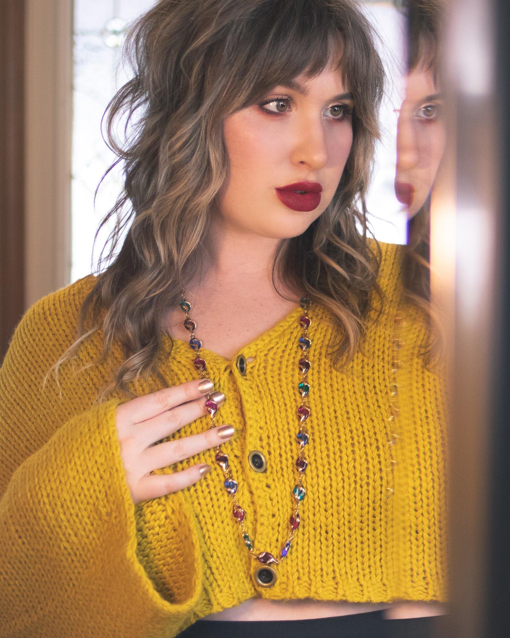 Vintage Swarovski Poured Crystal Jewel Tone Necklace Red Blue and Green by Swarovski - Vintage Meet Modern Vintage Jewelry - Chicago, Illinois - #oldhollywoodglamour #vintagemeetmodern #designervintage #jewelrybox #antiquejewelry #vintagejewelry