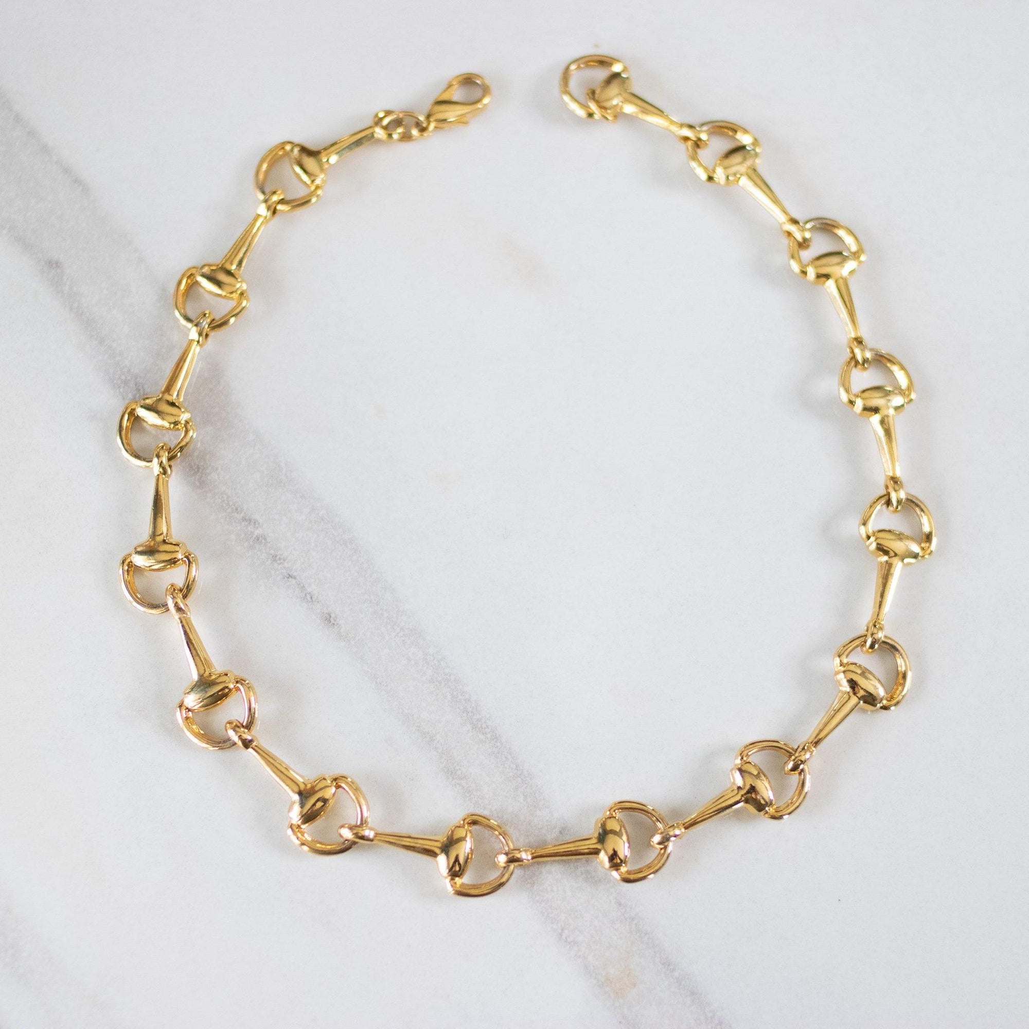 Vintage 1970s Horse Bit French Link Necklace by Unsigned Beauty - Vintage Meet Modern Vintage Jewelry - Chicago, Illinois - #oldhollywoodglamour #vintagemeetmodern #designervintage #jewelrybox #antiquejewelry #vintagejewelry
