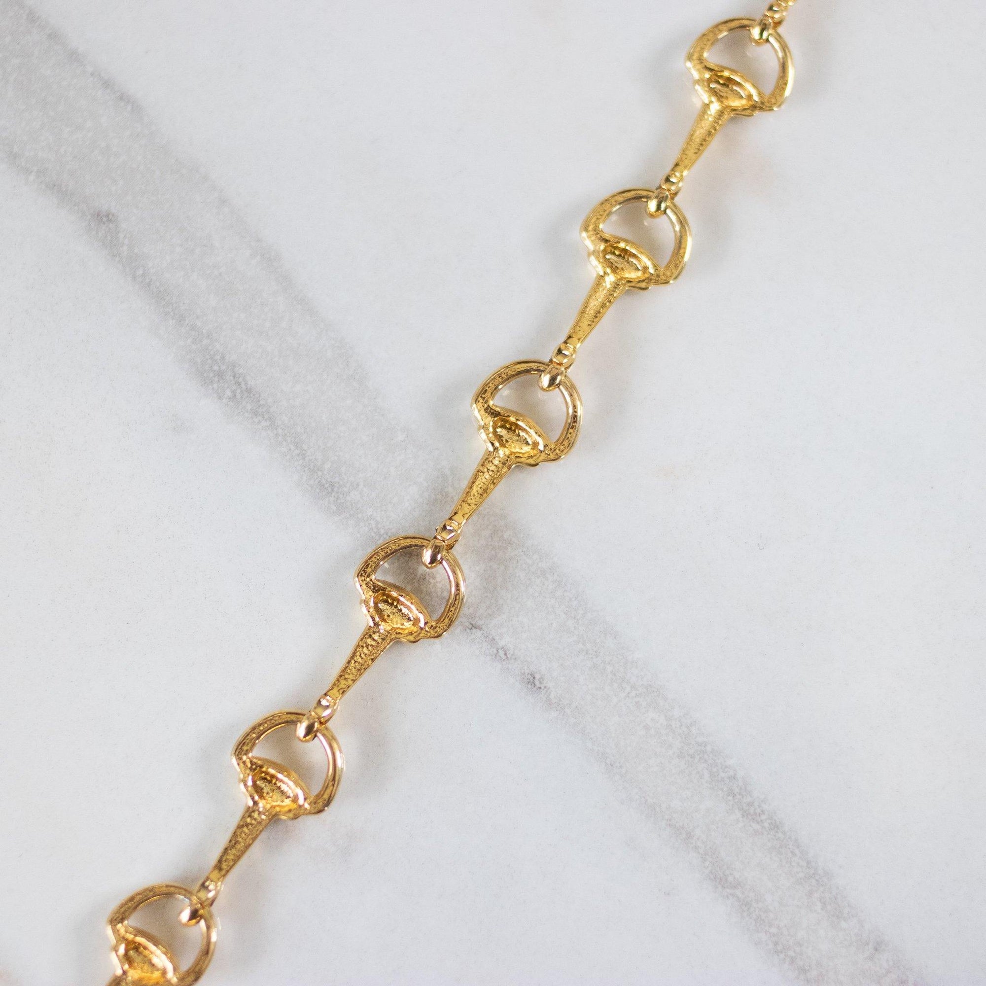 Vintage 1970s Horse Bit French Link Necklace by Unsigned Beauty - Vintage Meet Modern Vintage Jewelry - Chicago, Illinois - #oldhollywoodglamour #vintagemeetmodern #designervintage #jewelrybox #antiquejewelry #vintagejewelry