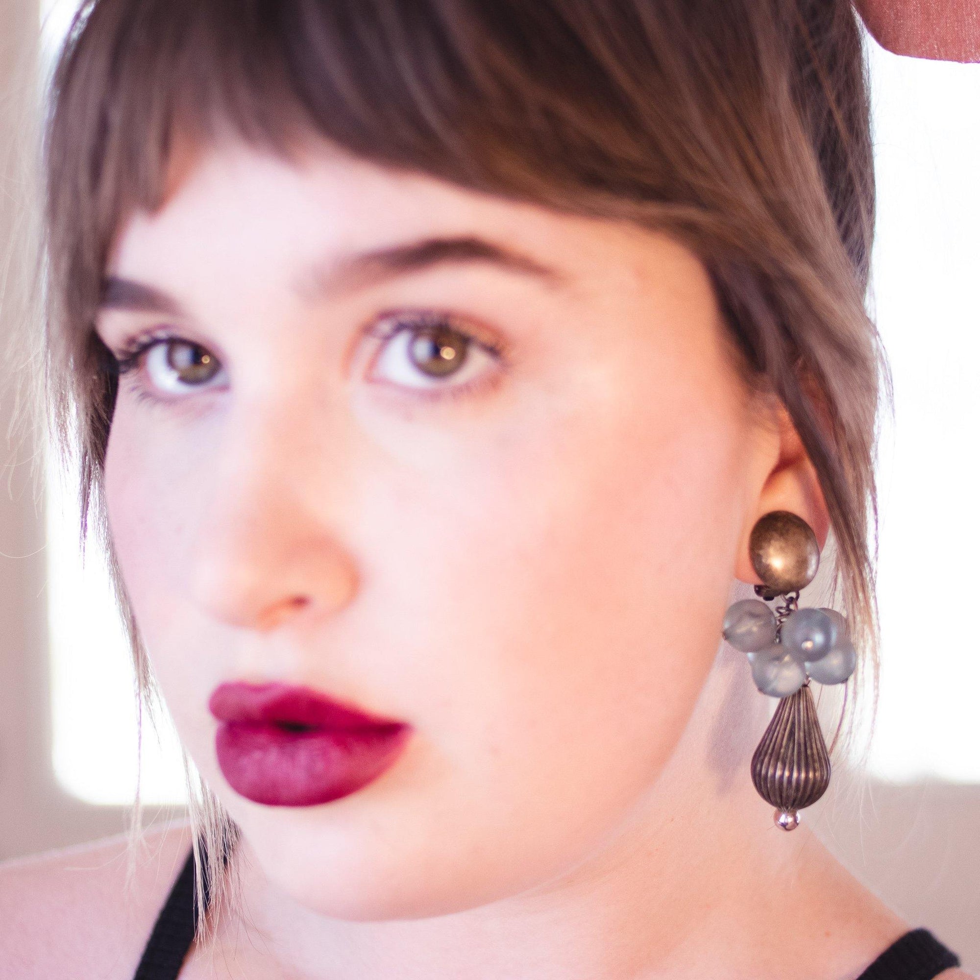 1980's Blue and Silver Dangling Earrings by 1980s - Vintage Meet Modern Vintage Jewelry - Chicago, Illinois - #oldhollywoodglamour #vintagemeetmodern #designervintage #jewelrybox #antiquejewelry #vintagejewelry