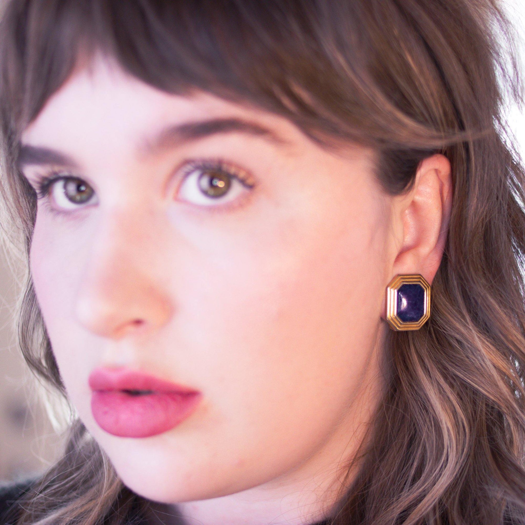 Vintage Christian Dior Gold and Blue Earrings by Christian Dior - Vintage Meet Modern Vintage Jewelry - Chicago, Illinois - #oldhollywoodglamour #vintagemeetmodern #designervintage #jewelrybox #antiquejewelry #vintagejewelry