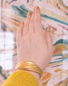 Vintage Crown Trifari Matte Gold Swirl Hinged Bangle Bracelet by Crown Trifari - Vintage Meet Modern Vintage Jewelry - Chicago, Illinois - #oldhollywoodglamour #vintagemeetmodern #designervintage #jewelrybox #antiquejewelry #vintagejewelry