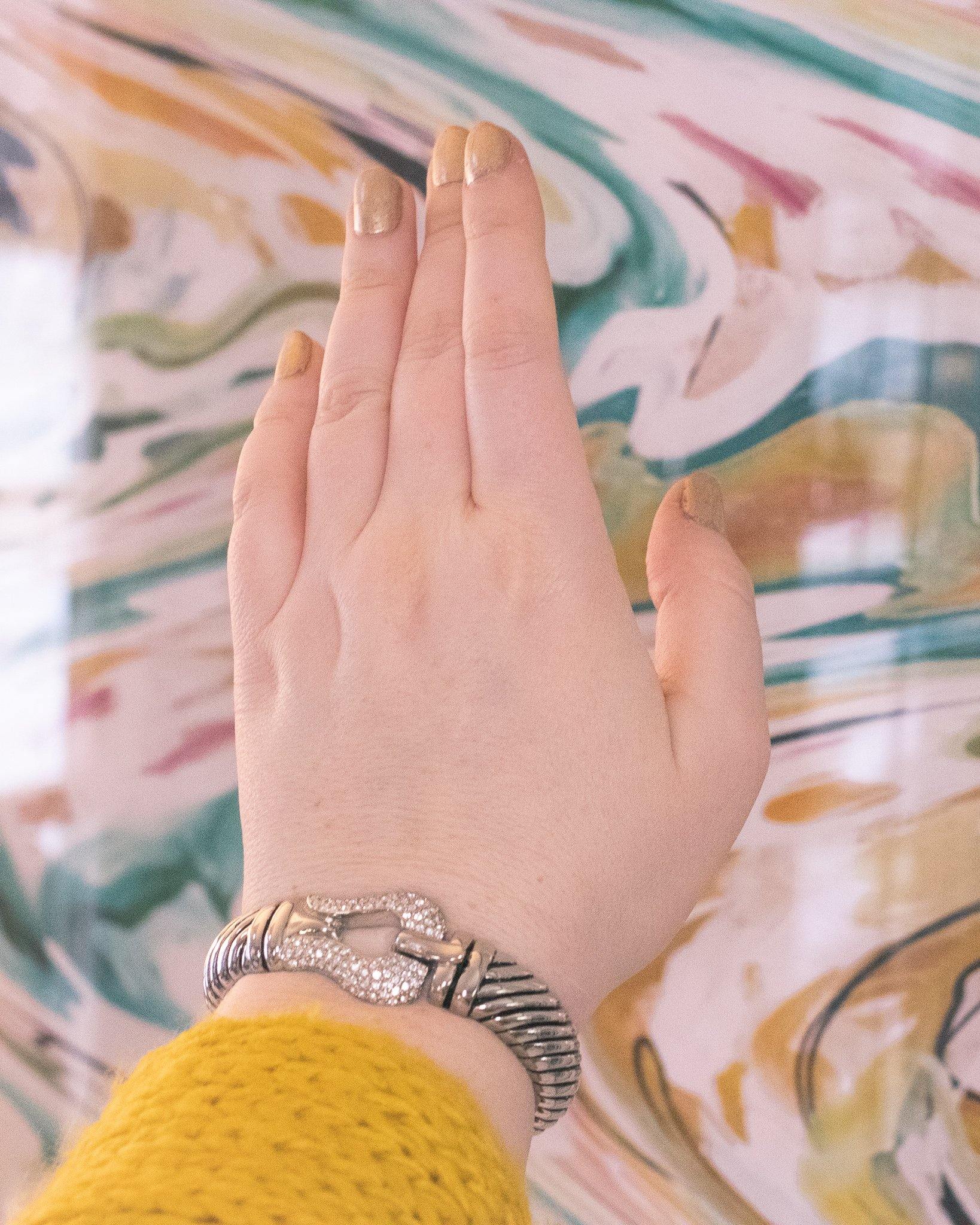 Vintage Cable Buckle Bracelet with Pave Diamante Crystal Clasp by 1990s - Vintage Meet Modern Vintage Jewelry - Chicago, Illinois - #oldhollywoodglamour #vintagemeetmodern #designervintage #jewelrybox #antiquejewelry #vintagejewelry