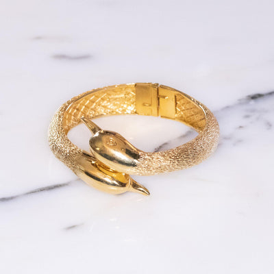 Vintage Castlecliff Gold Swan Bracelet by Castlecliff - Vintage Meet Modern Vintage Jewelry - Chicago, Illinois - #oldhollywoodglamour #vintagemeetmodern #designervintage #jewelrybox #antiquejewelry #vintagejewelry