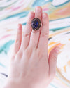 Vintage 1950s Blue Jelly Opal Statement Ring by Vintage Meet Modern  - Vintage Meet Modern Vintage Jewelry - Chicago, Illinois - #oldhollywoodglamour #vintagemeetmodern #designervintage #jewelrybox #antiquejewelry #vintagejewelry