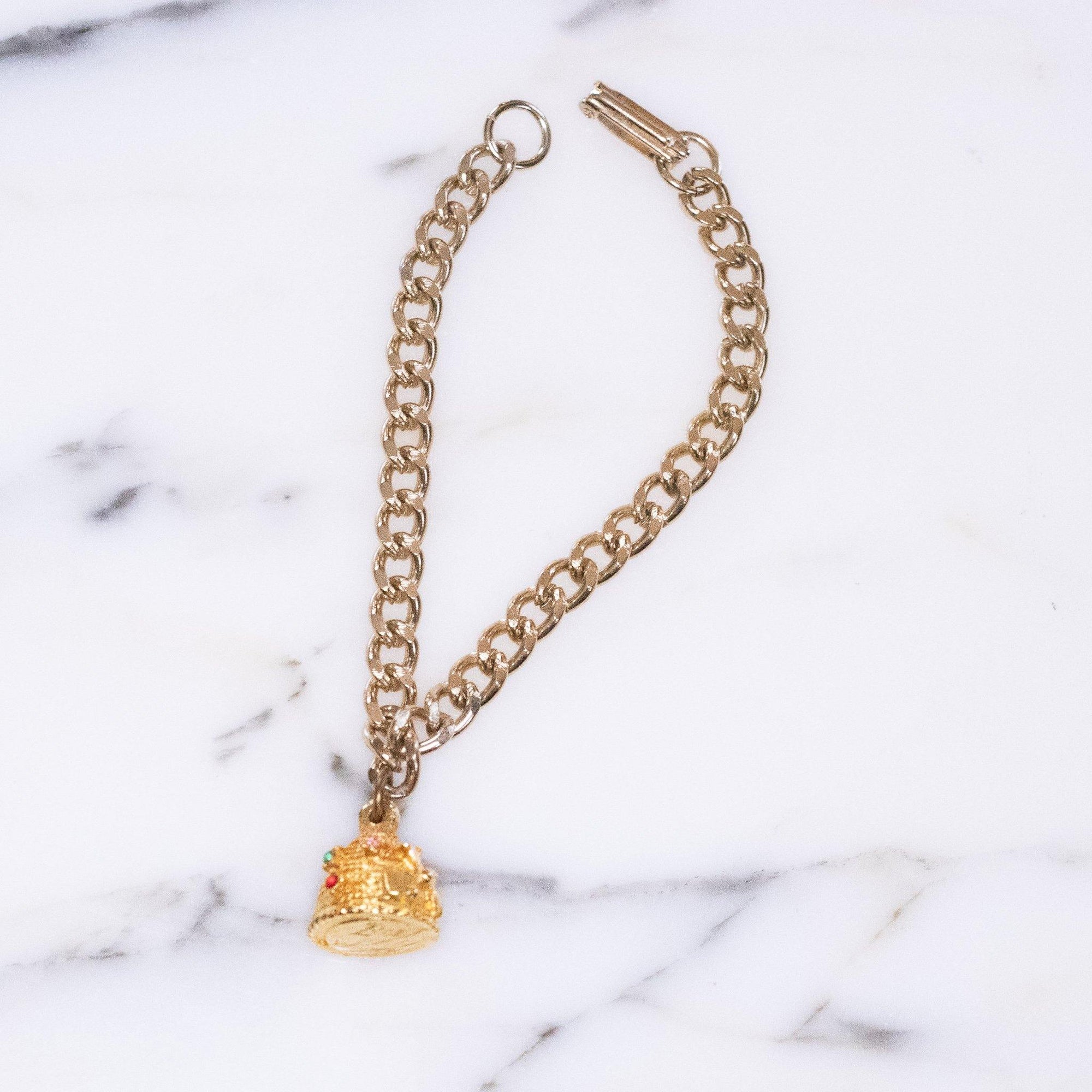 Vintage Bee Hive Bee My Honey Charm Bracelet by Vintage Meet Modern - Vintage Meet Modern Vintage Jewelry - Chicago, Illinois - #oldhollywoodglamour #vintagemeetmodern #designervintage #jewelrybox #antiquejewelry #vintagejewelry