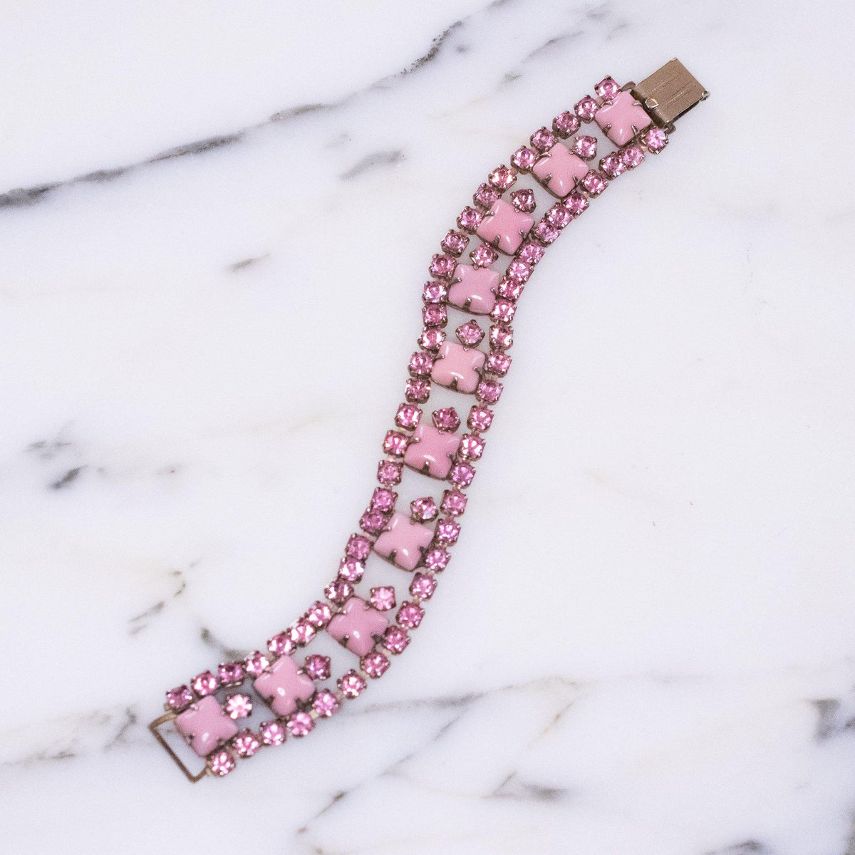Vintage Shade of Pink Rhinestone Bracelet