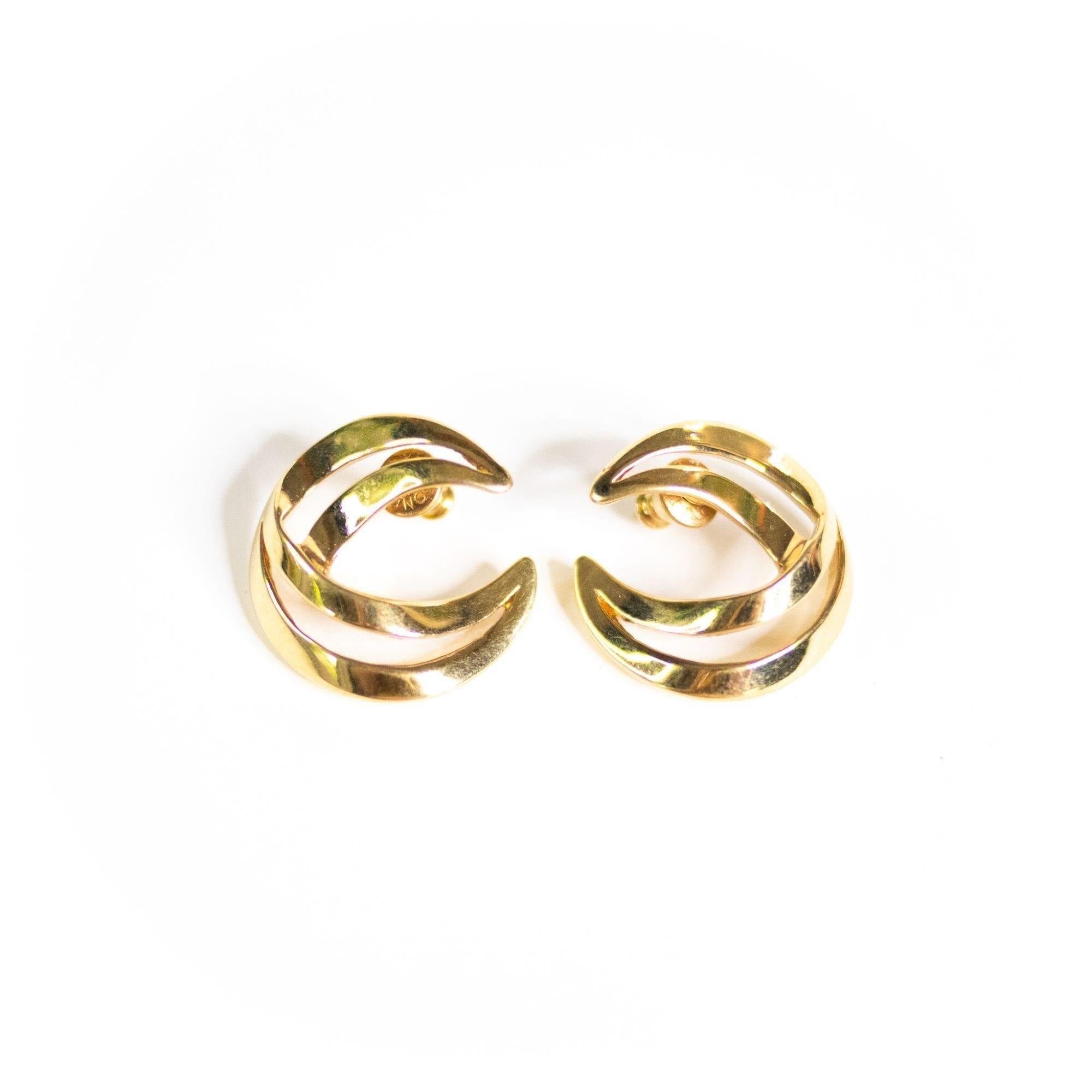 Vintage Monet Gold Crescent Earrings by Monet - Vintage Meet Modern Vintage Jewelry - Chicago, Illinois - #oldhollywoodglamour #vintagemeetmodern #designervintage #jewelrybox #antiquejewelry #vintagejewelry