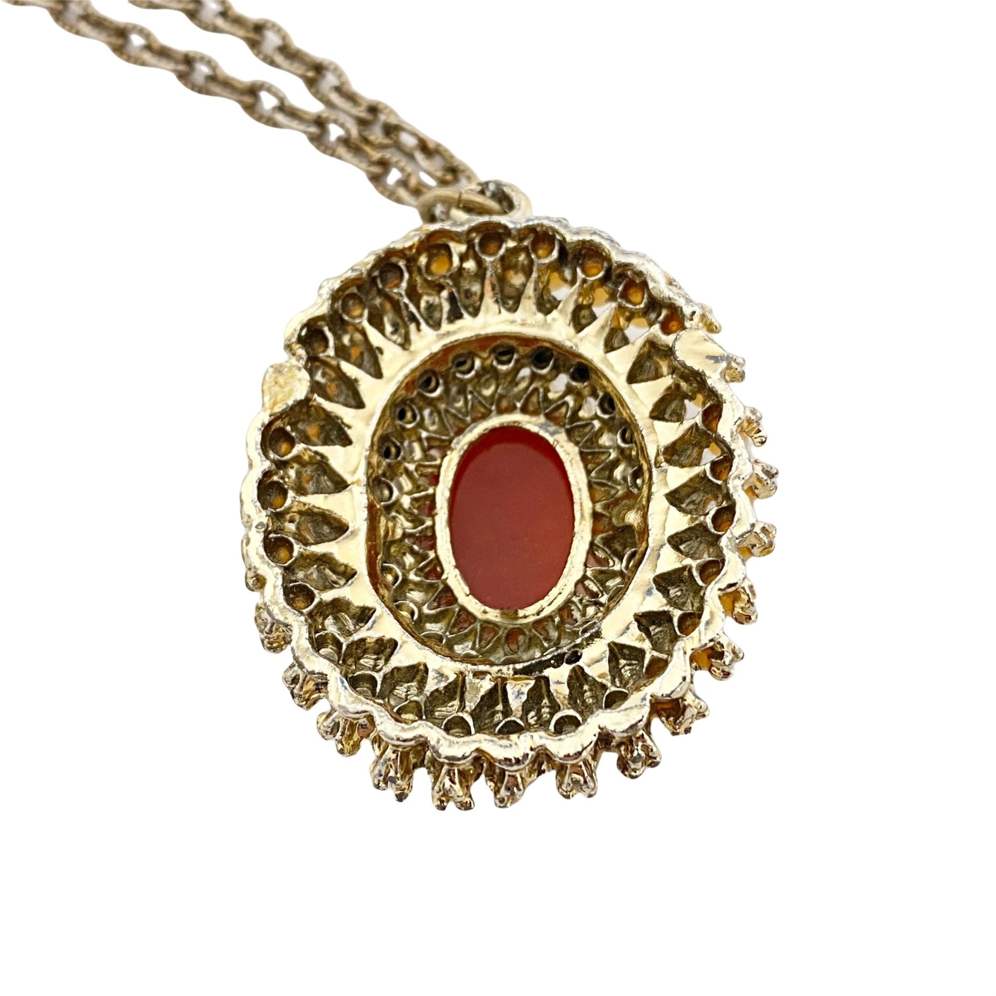 Vintage Cameo and Aurora Borealis Rhinestone Necklace by Unsigned Beauty - Vintage Meet Modern Vintage Jewelry - Chicago, Illinois - #oldhollywoodglamour #vintagemeetmodern #designervintage #jewelrybox #antiquejewelry #vintagejewelry