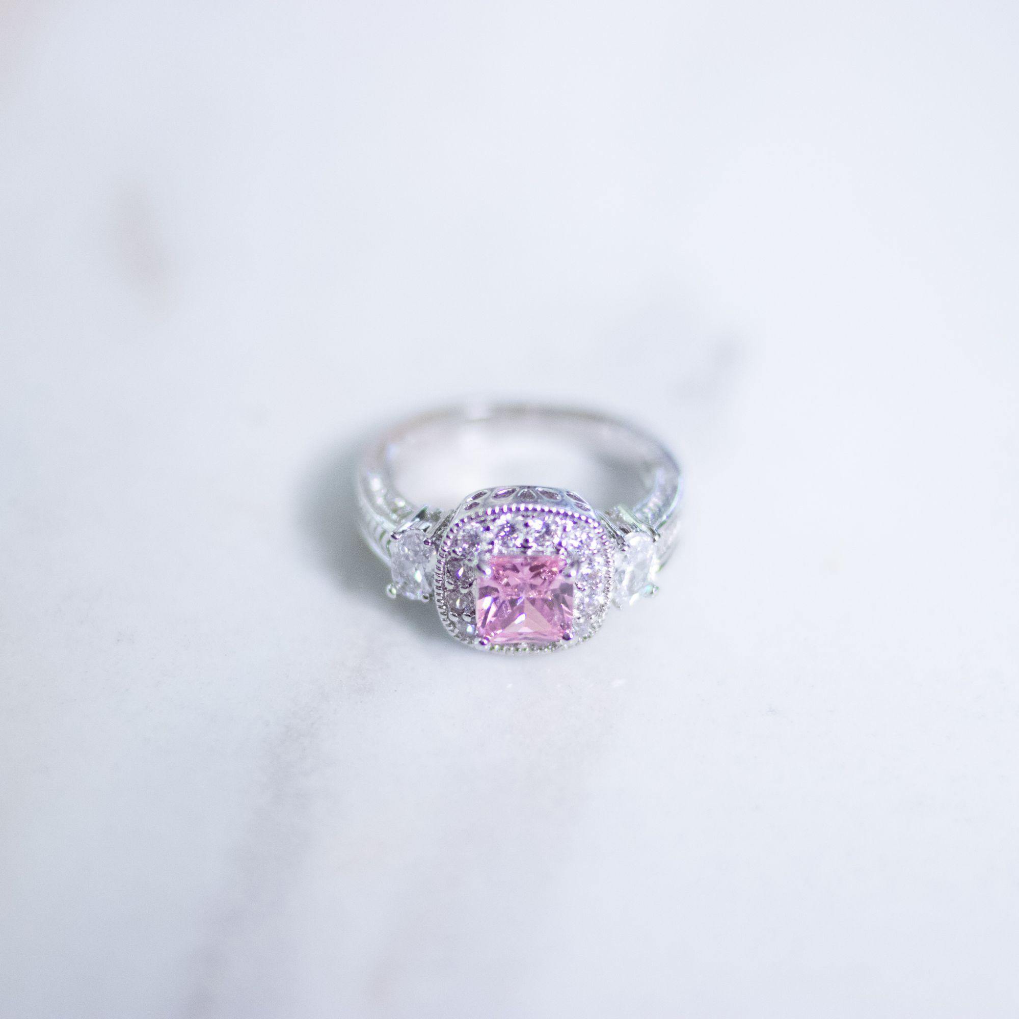 Vintage Art Deco Style Pink Crystal Statement Ring by Unsigned Beauty - Vintage Meet Modern Vintage Jewelry - Chicago, Illinois - #oldhollywoodglamour #vintagemeetmodern #designervintage #jewelrybox #antiquejewelry #vintagejewelry