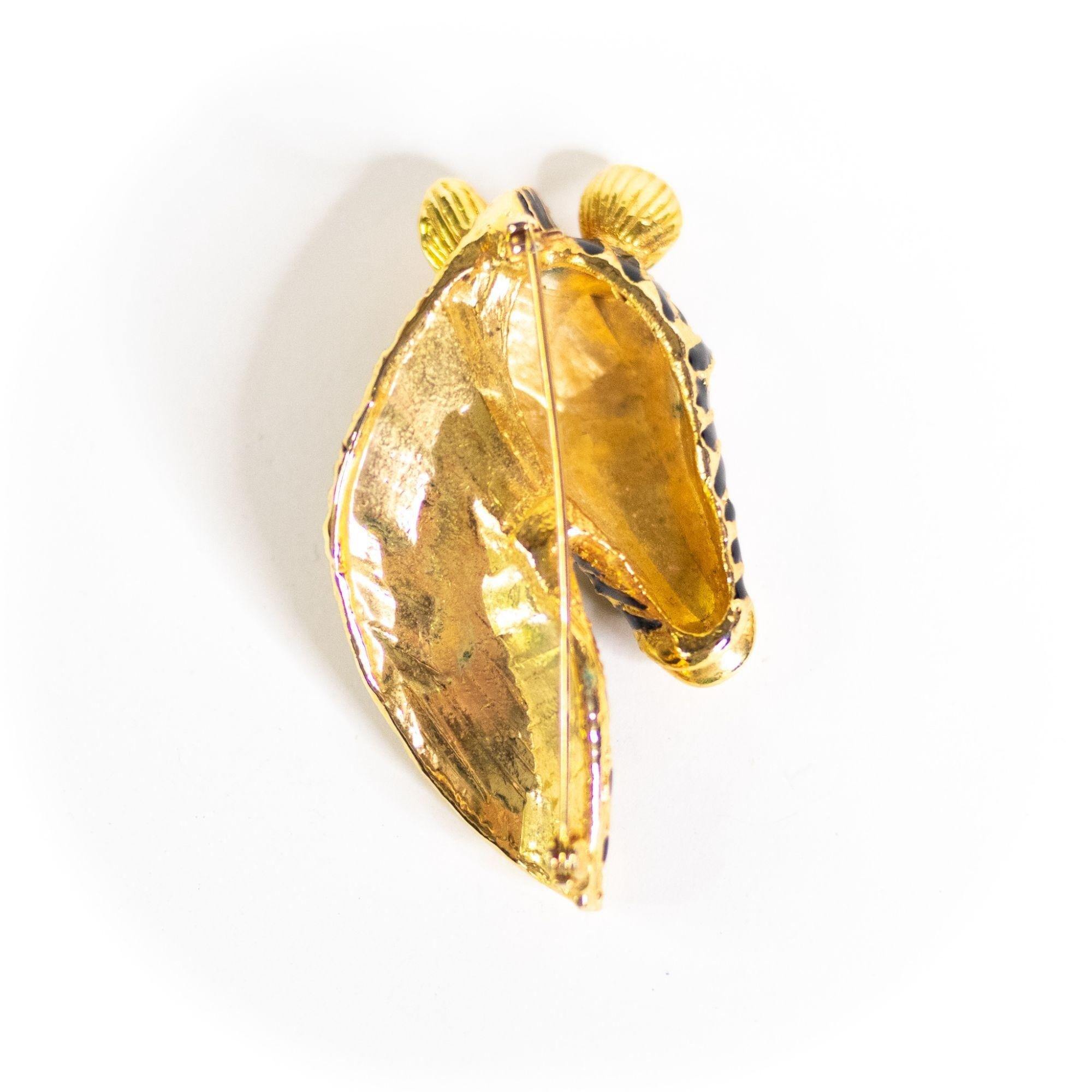 Vintage Gold and Black Zebra Brooch by Unsigned Beauty - Vintage Meet Modern Vintage Jewelry - Chicago, Illinois - #oldhollywoodglamour #vintagemeetmodern #designervintage #jewelrybox #antiquejewelry #vintagejewelry