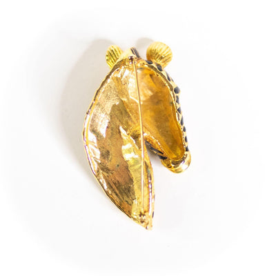Vintage Gold and Black Zebra Brooch by Unsigned Beauty - Vintage Meet Modern Vintage Jewelry - Chicago, Illinois - #oldhollywoodglamour #vintagemeetmodern #designervintage #jewelrybox #antiquejewelry #vintagejewelry