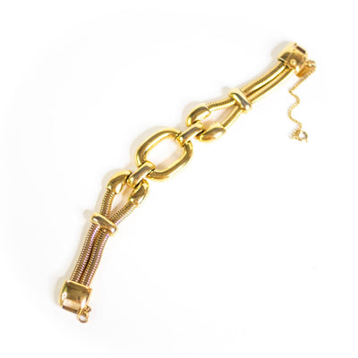 Vintage Monet Gold Buckle Bit Style Bracelet by Monet - Vintage Meet Modern Vintage Jewelry - Chicago, Illinois - #oldhollywoodglamour #vintagemeetmodern #designervintage #jewelrybox #antiquejewelry #vintagejewelry