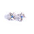 Vintage Silver Crinkle Earrings with Blue Aurora Rhinestones