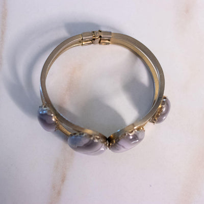 Vintage Gray Agate Clamper Bracelet by Unsigned Beauty - Vintage Meet Modern Vintage Jewelry - Chicago, Illinois - #oldhollywoodglamour #vintagemeetmodern #designervintage #jewelrybox #antiquejewelry #vintagejewelry