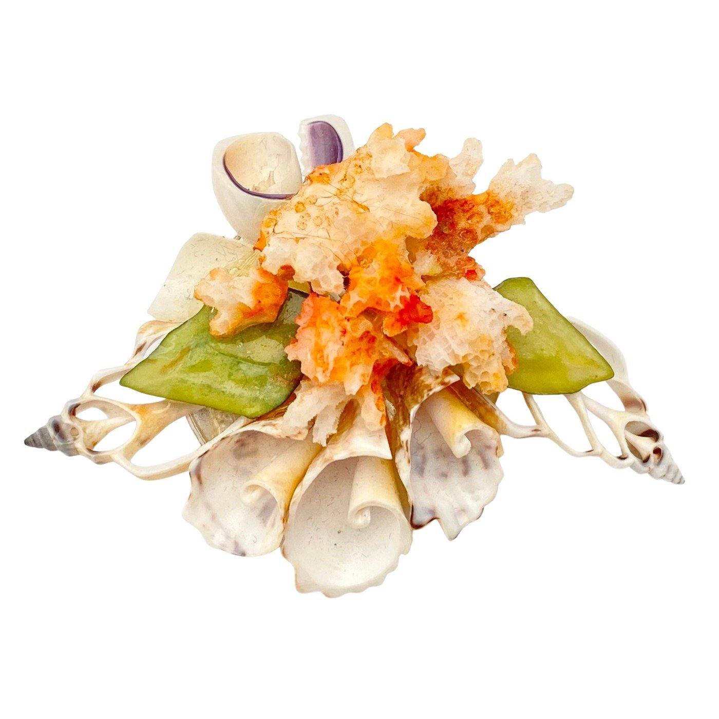 Vintage Seashell Brooch by Unsigned Beauty - Vintage Meet Modern Vintage Jewelry - Chicago, Illinois - #oldhollywoodglamour #vintagemeetmodern #designervintage #jewelrybox #antiquejewelry #vintagejewelry