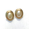 Vintage Oval Pearl and Gold Earrings by Unsigned Beauty - Vintage Meet Modern Vintage Jewelry - Chicago, Illinois - #oldhollywoodglamour #vintagemeetmodern #designervintage #jewelrybox #antiquejewelry #vintagejewelry