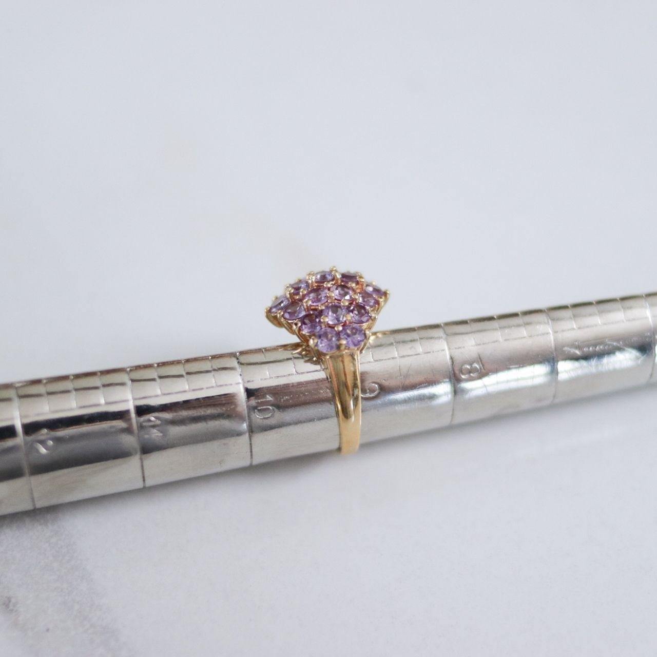 Vintage Lavender 18kt Gold Plated Spinel Cluster Cocktail Ring by Unsigned Beauty - Vintage Meet Modern Vintage Jewelry - Chicago, Illinois - #oldhollywoodglamour #vintagemeetmodern #designervintage #jewelrybox #antiquejewelry #vintagejewelry