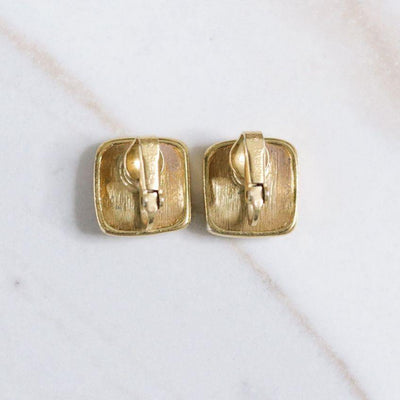 Vintage Crown Trifari Gold Square Earrings by Crown Trifari - Vintage Meet Modern Vintage Jewelry - Chicago, Illinois - #oldhollywoodglamour #vintagemeetmodern #designervintage #jewelrybox #antiquejewelry #vintagejewelry