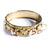 Vintage Heraldic Gold Hinged Bangle Bracelet