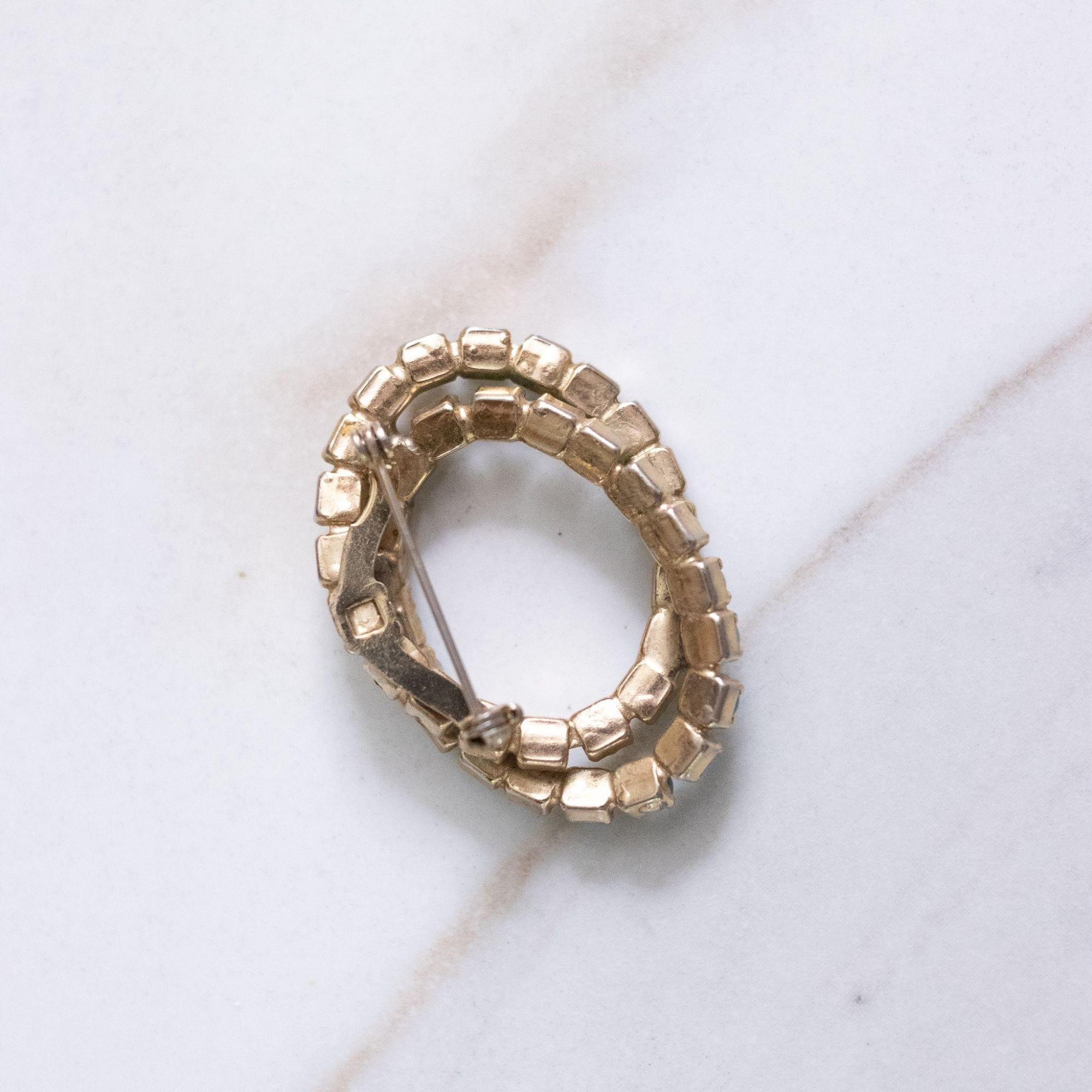 Vintage Turquoise Milk Glass and Aurora Borealis Brooch by Unsigned Beauty - Vintage Meet Modern Vintage Jewelry - Chicago, Illinois - #oldhollywoodglamour #vintagemeetmodern #designervintage #jewelrybox #antiquejewelry #vintagejewelry