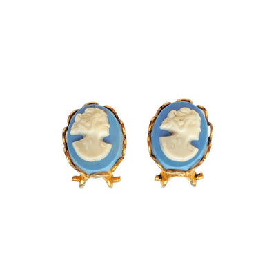 Vintage Petite Wedgewood Cameo Earrings by Unsigned Beauty - Vintage Meet Modern Vintage Jewelry - Chicago, Illinois - #oldhollywoodglamour #vintagemeetmodern #designervintage #jewelrybox #antiquejewelry #vintagejewelry