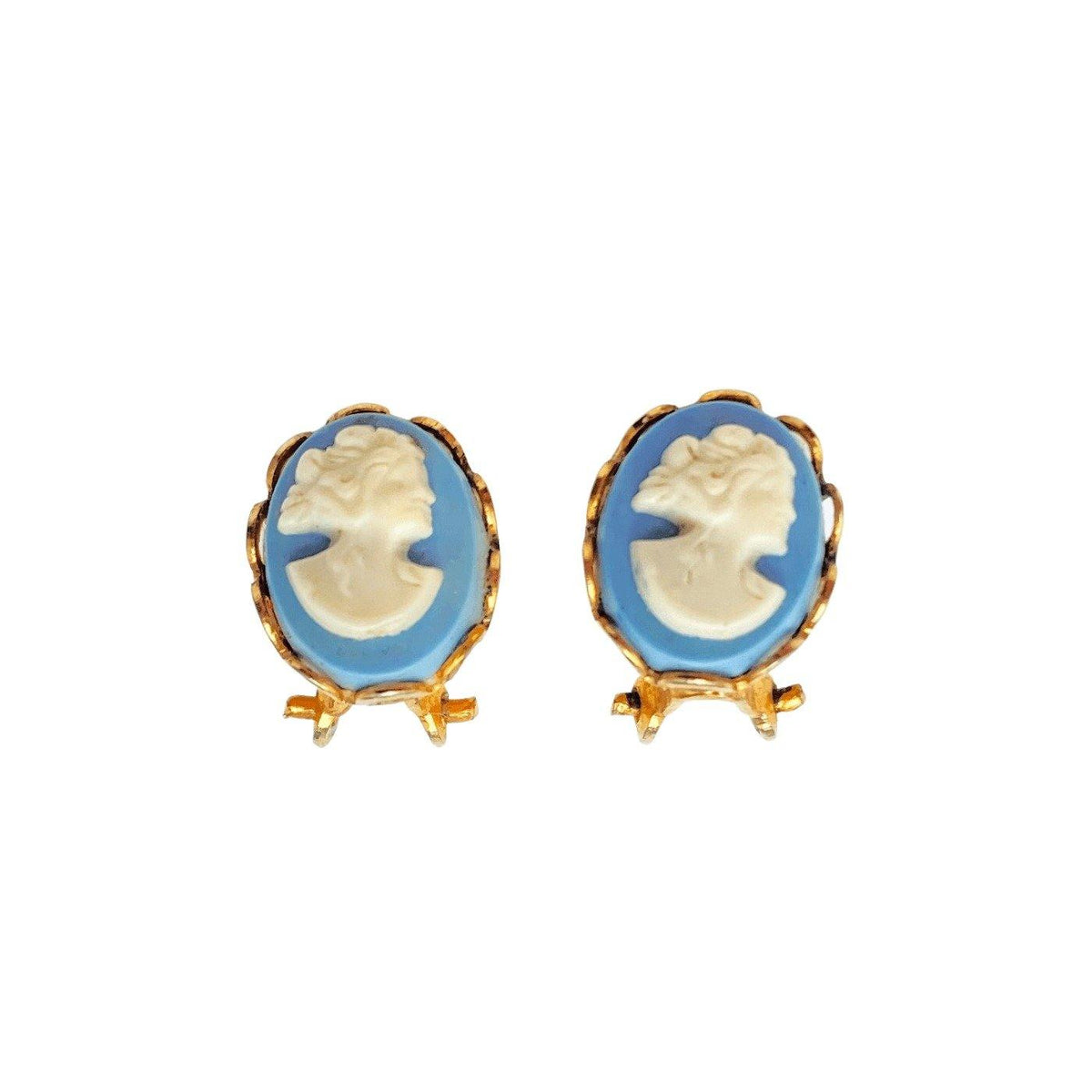 Vintage Petite Wedgewood Cameo Earrings