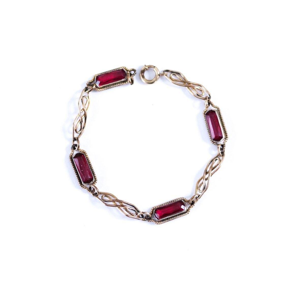 Rose Gold and Pink Crystal Bracelet by Unsigned Beauty - Vintage Meet Modern Vintage Jewelry - Chicago, Illinois - #oldhollywoodglamour #vintagemeetmodern #designervintage #jewelrybox #antiquejewelry #vintagejewelry