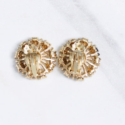 Vintage Lisner Amber and Yellow Rhinestone Earrings by Vintage Meet Modern  - Vintage Meet Modern Vintage Jewelry - Chicago, Illinois - #oldhollywoodglamour #vintagemeetmodern #designervintage #jewelrybox #antiquejewelry #vintagejewelry