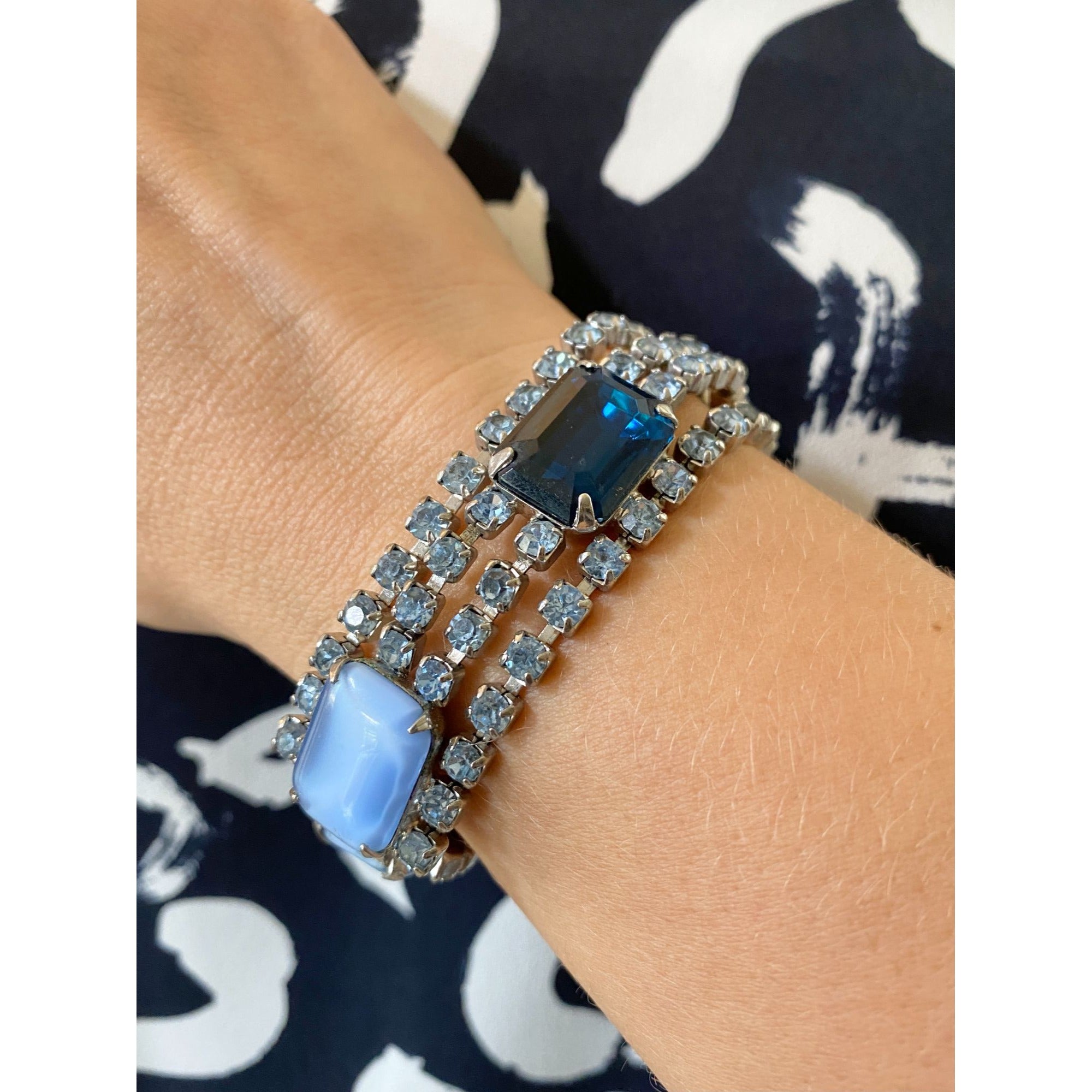 J.Crew Dark Navy and White Abstract Print Square Neck Blouse by J.Crew 365 - Vintage Meet Modern Vintage Jewelry - Chicago, Illinois - #oldhollywoodglamour #vintagemeetmodern #designervintage #jewelrybox #antiquejewelry #vintagejewelry